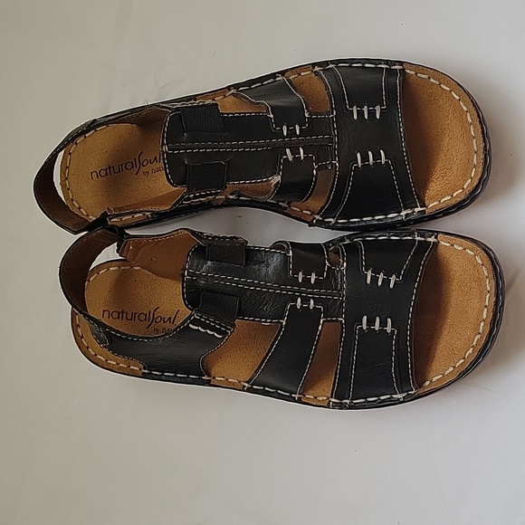 NATURALIZER Natural Soul. Sandal Black Leather. Size 6.5 - Picture 4 of 17